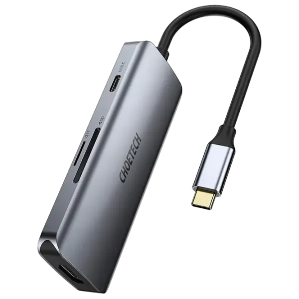 Adaptor Choetech HUB-M19 USB Type-C / Gray photo 3