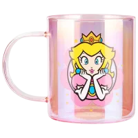 Cană Paladone Super Mario Princess Peach Iridescent Glass Mug 370 ml