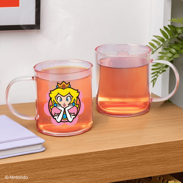 Cană Paladone Super Mario Princess Peach Iridescent Glass Mug 370 ml photo 2