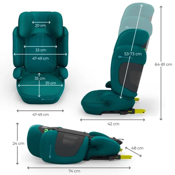 Детское автокресло KinderKraft Xpand 2 PRO i-Size  3.5 года - 12 лет / 36 кг / Зеленый photo 8