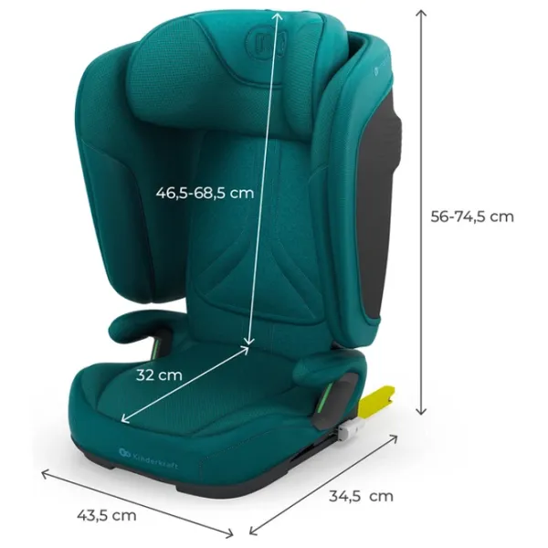 Scaun auto KinderKraft UNITY 2 I-Size  3.5 ani - 12 ani / 36 kg / Green photo 11
