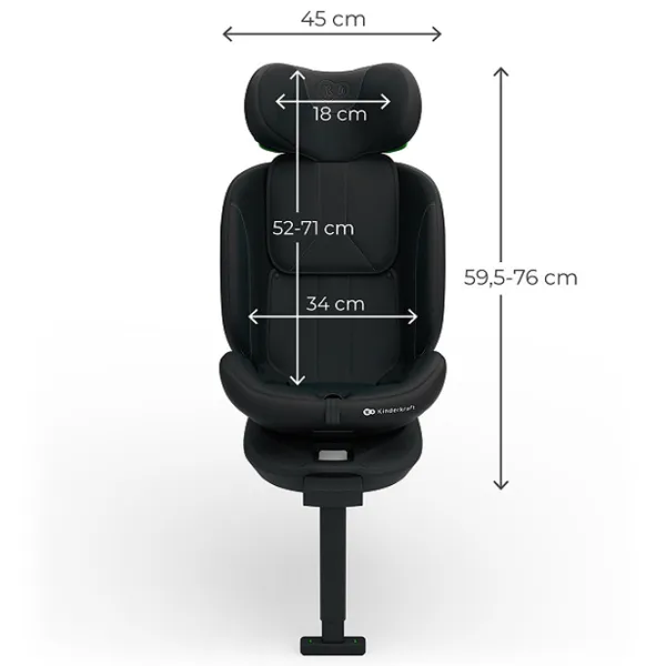 Детское автокресло KinderKraft I-360 2 PLUS i-Size  0 месяцев - 12 лет / 36 кг / Черный photo 6