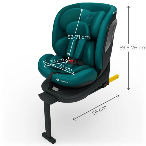 Scaun auto KinderKraft I-360 2 PLUS i-Size  0 luni - 12 ani / 36 kg / Green photo 6