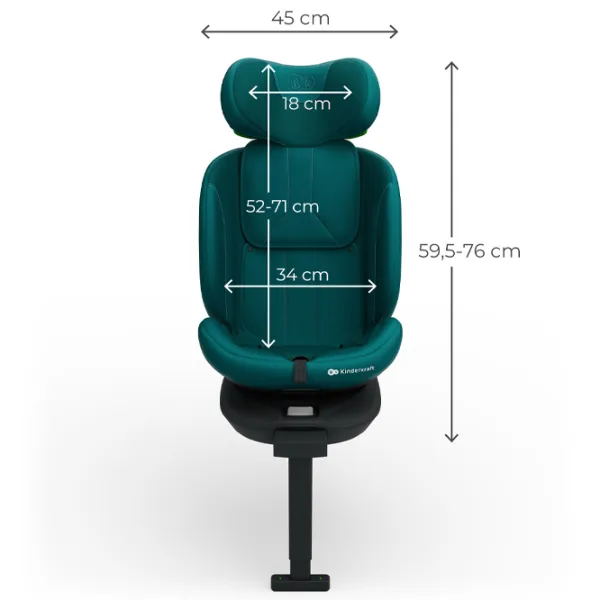 Scaun auto KinderKraft I-360 2 PLUS i-Size  0 luni - 12 ani / 36 kg / Green photo 7