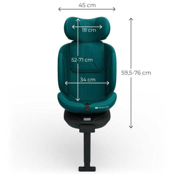 Scaun auto KinderKraft I-360 2 PLUS i-Size  0 luni - 12 ani / 36 kg / Green photo 7
