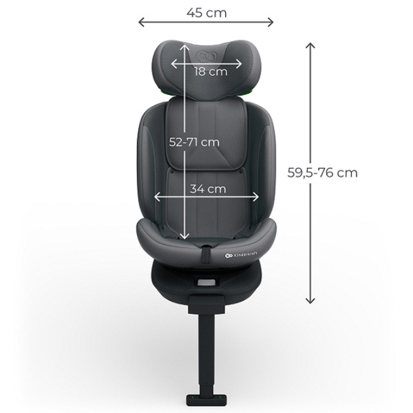 Детское автокресло KinderKraft I-360 2 PLUS i-Size  0 месяцев - 12 лет / 36 кг / Серый photo 6
