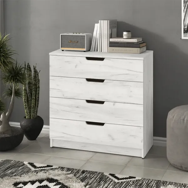 Комод Pehotin K-4 Eco 80 x 80 x 38см / ДСП / Дуб Крафт Белый photo 2