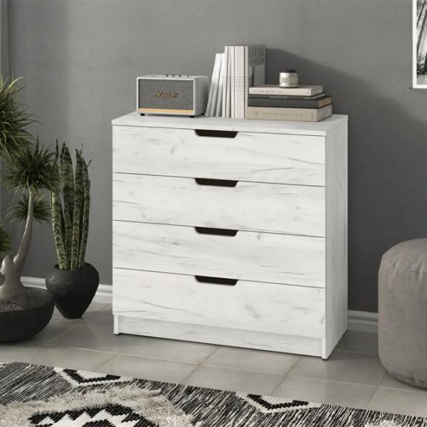 Комод Pehotin K-4 Eco 80 x 80 x 38см / ДСП / Дуб Крафт Белый photo 2
