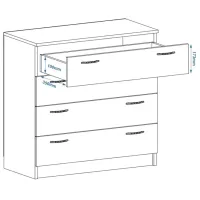 Comodă Pehotin К-4 80 x 80 x 38 / PAL / Stejar Craft Alb photo 2