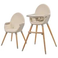 Scaun de masă KinderKraft Fini (KHFINI02BEG0000) / 6 luni / Beige 