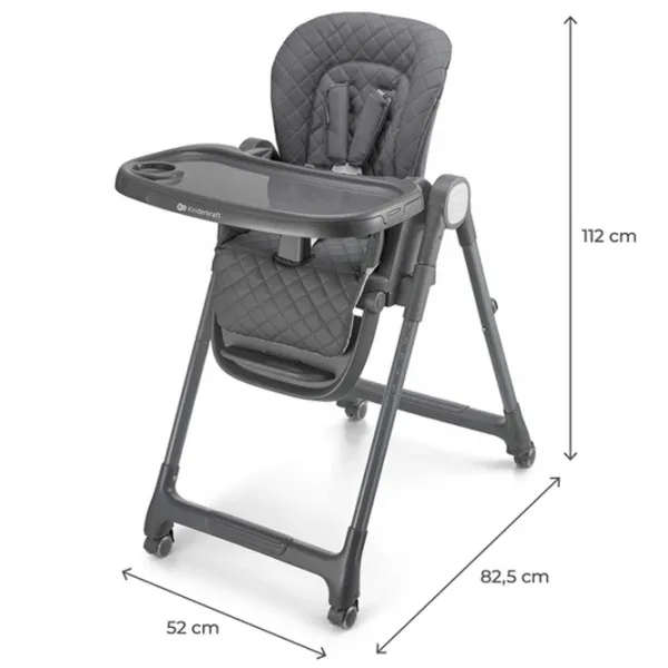 Scaun de masă KinderKraft Tulo (KHTULO00GRY0000) / 6 luni / Gray  photo 6