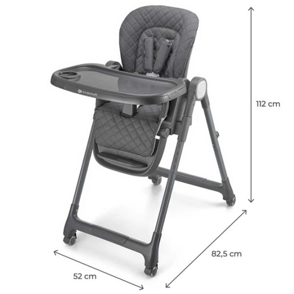 Scaun de masă KinderKraft Tulo (KHTULO00GRY0000) / 6 luni / Gray  photo 6