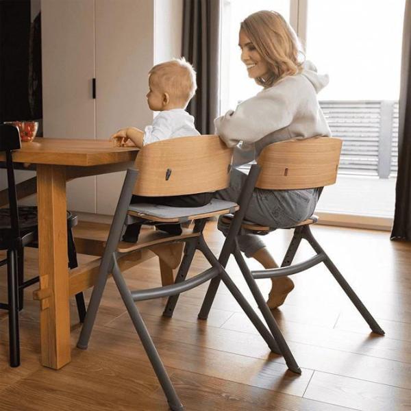 Набор стульчик для кормления + шезлонг-качели KinderKraft Calmee + Livy (KHLICA00WOD0000) / 6 месяцев / Серый  photo 10