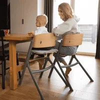Набор стульчик для кормления + шезлонг-качели KinderKraft Calmee + Livy (KHLICA00WOD0000) / 6 месяцев / Серый photo 10