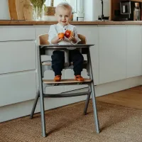 Набор стульчик для кормления + шезлонг-качели KinderKraft Calmee + Livy (KHLICA00WOD0000) / 6 месяцев / Серый photo 12