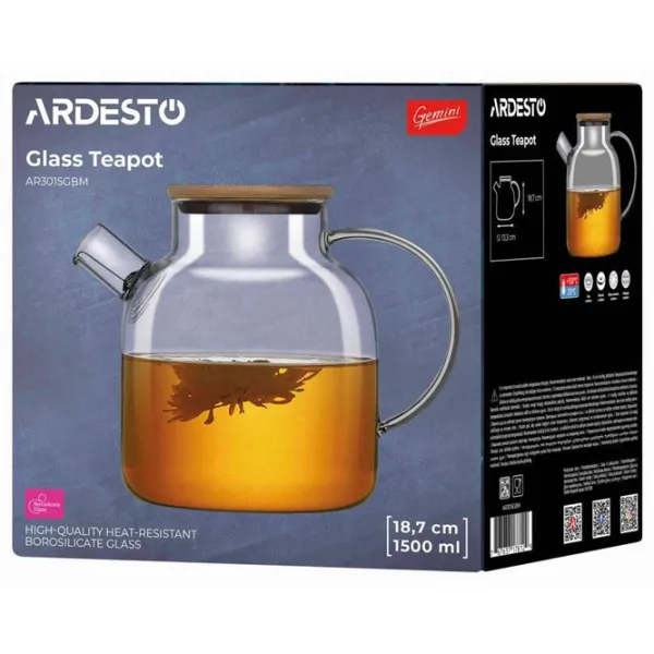 Заварочные чайники Ardesto AR3015GBM 1.5л / Прозрачный photo 5
