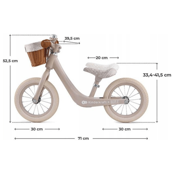 Беговел KinderKraft RAPID 2 BIZUU 12"  Сталь / Бежевый White photo 3