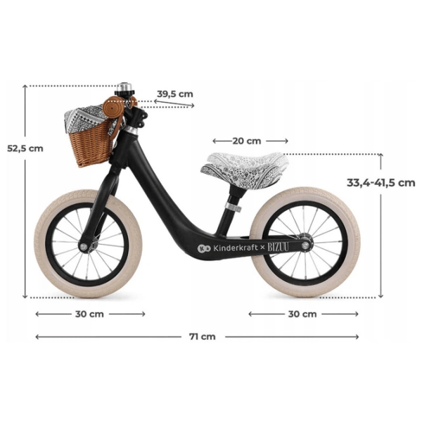 Беговел KinderKraft RAPID 2 BIZUU 12"  Сталь / Черный White photo 3