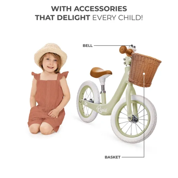 Беговел KinderKraft Rapid 2 12"  Сталь / Зеленый White photo 4