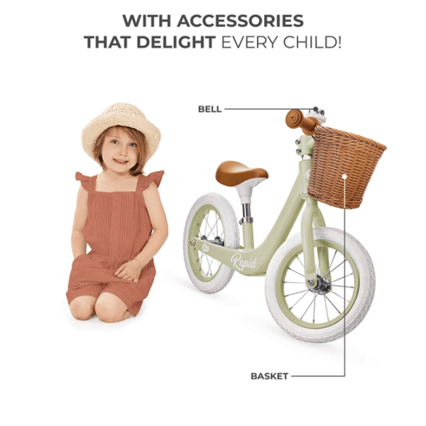 Беговел KinderKraft Rapid 2 12"  Сталь / Зеленый White photo 4
