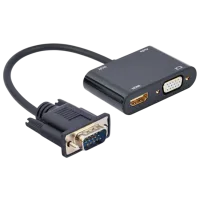 Cablu video Cablexpert VGA + HDMI 0.1 m / Black photo 2