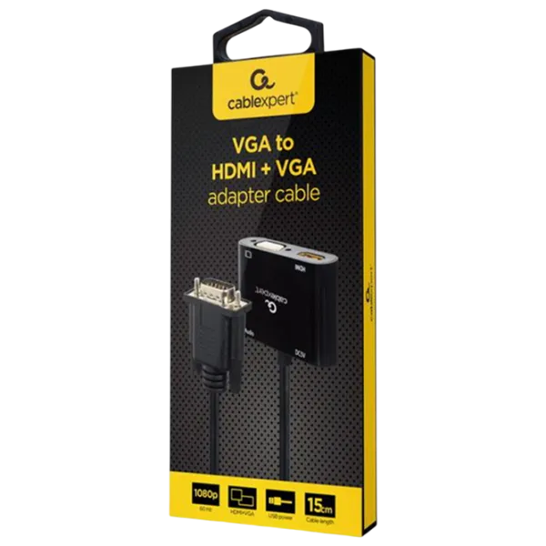 Кабель видео Cablexpert VGA + HDMI 0.1 м / Черный photo 4