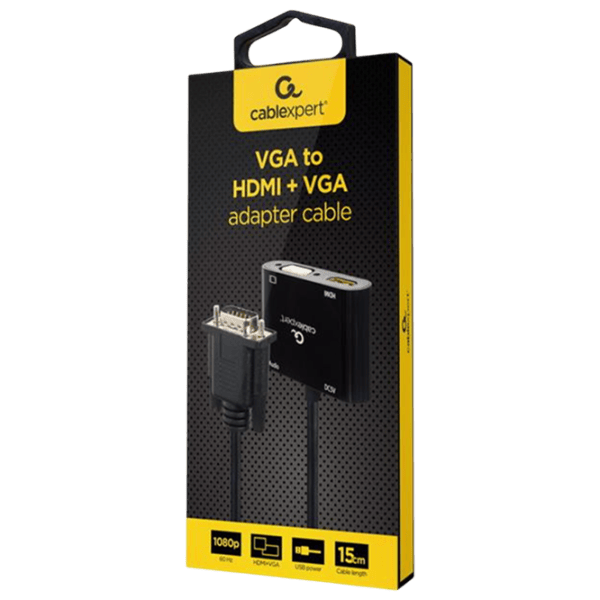Кабель видео Cablexpert VGA + HDMI 0.1 м / Черный photo 4