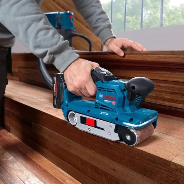 Шлифовальная машина Bosch GBS18V-75 Ленточная / / Синий photo 3