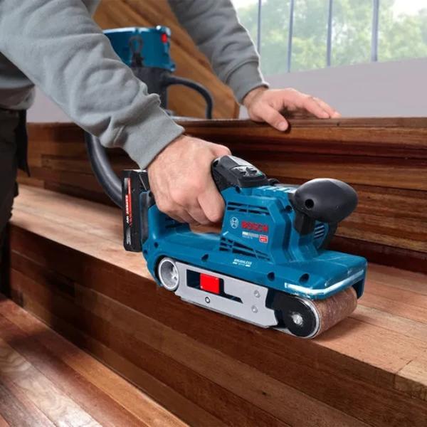 Шлифовальная машина Bosch GBS18V-75 Ленточная / / Синий photo 3