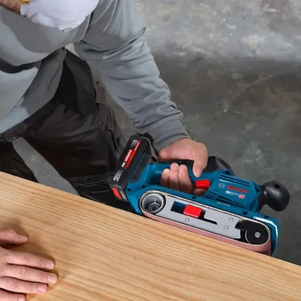 Шлифовальная машина Bosch GBS18V-75 Ленточная / / Синий photo 4