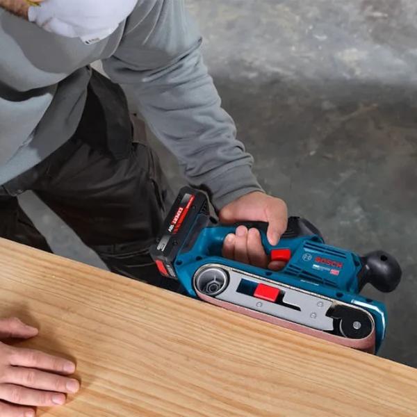 Шлифовальная машина Bosch GBS18V-75 Ленточная / / Синий photo 4