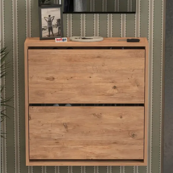 Dulap pentru încălțăminte Bofigo 18-02-02 75.2 x 73.6 x 24 /Pine /Pine photo 2