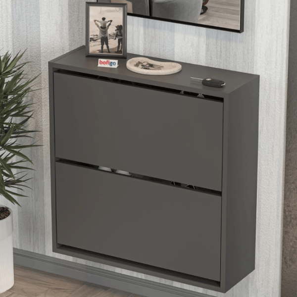 Обувной шкаф Bofigo 18-02-08 75.2 x 73.6 x 24см /Anthracite /Антрацит photo 1
