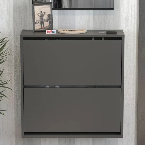 Обувной шкаф Bofigo 18-02-08 75.2 x 73.6 x 24см /Anthracite /Антрацит photo 2