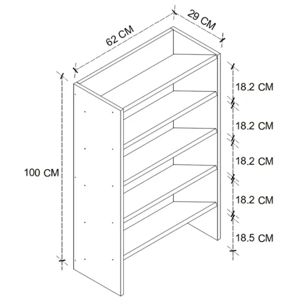 Обувной шкаф Bofigo 18-05-02 100 x 62 x 29см /Anthracite /Антрацит photo 5