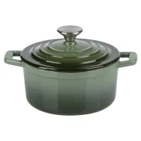 Кастрюля Alpina Enameled Cast Iron 0.8л Чугун / Зеленый