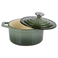Кастрюля Alpina Enameled Cast Iron 0.8л Чугун / Зеленый photo 2