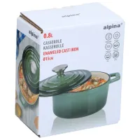 Кастрюля Alpina Enameled Cast Iron 0.8л Чугун / Зеленый photo 4