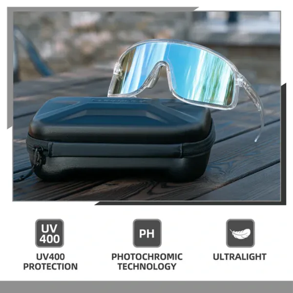Солнечные очки Rockbros Polarized Photochromic Cycling Bright Transparent White Синий photo 2