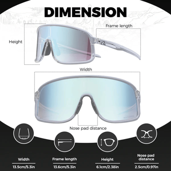 Солнечные очки Rockbros Polarized Photochromic Cycling Bright Transparent White Синий photo 5