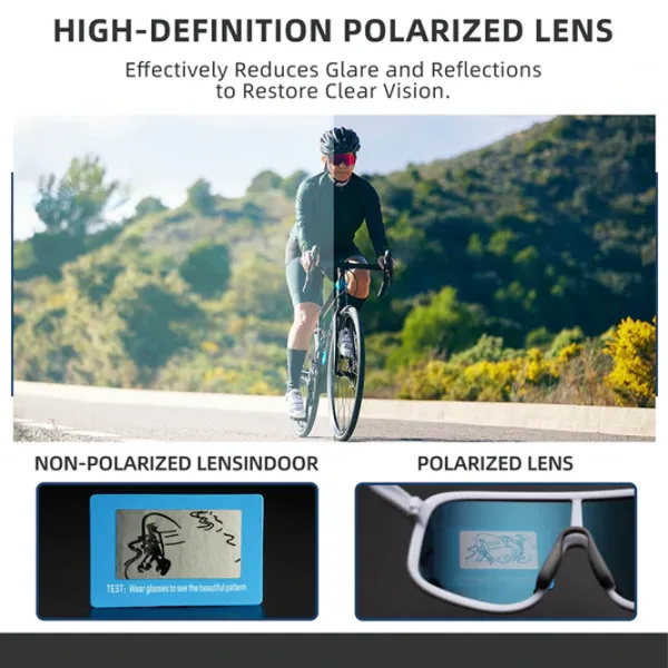 Солнечные очки Rockbros Polarized Photochromic Cycling Bright Transparent White Синий photo 6