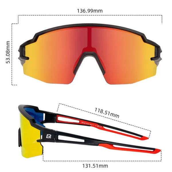 Ochelari de soare Rockbros Polarized Youth Kids UV400 Cycling Sports Black Red photo 2