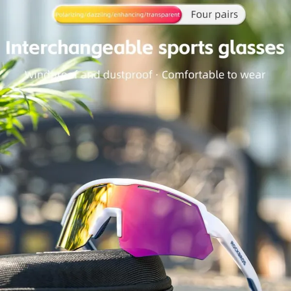 Солнечные очки Rockbros Polarized Cycling Glasses Розовый Разноцветный photo 3