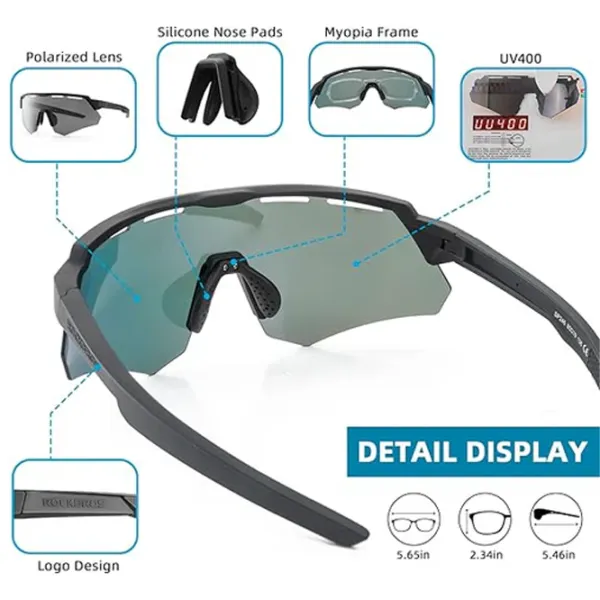 Солнечные очки Rockbros Polarized Cycling Glasses Черный Разноцветный photo 6