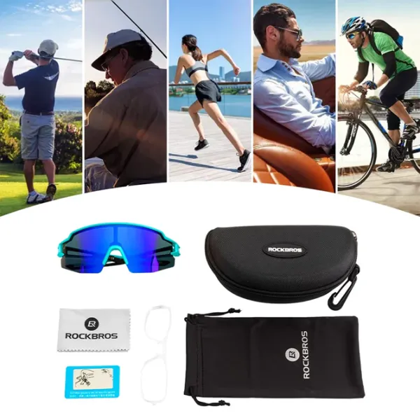 Солнечные очки Rockbros Ultralight Polarised Sports Синий Разноцветный photo 9