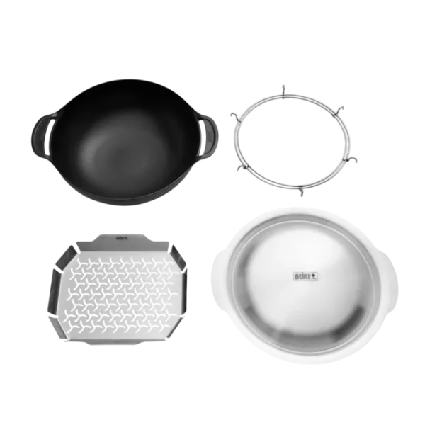 Ceaun pentru grătar Weber Crafted Wok & Steamer 5l / Fontă / Black photo 4