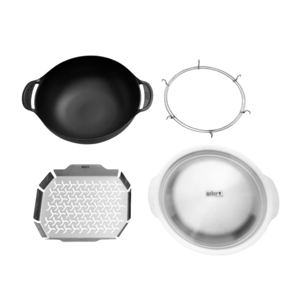 Ceaun pentru grătar Weber Crafted Wok & Steamer 5l / Fontă / Black photo 4