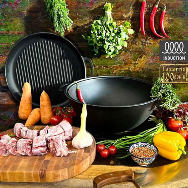 Казан Maysternya Uzbec WOK 15л / Чугун / Черный photo 2