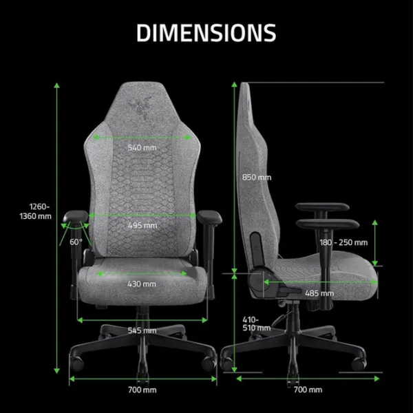Игровое кресло Razer Iskur V2 X Черный Серый photo 10