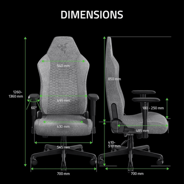 Игровое кресло Razer Iskur V2 X Черный Серый photo 10